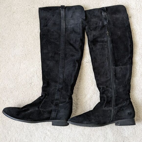 Clarks Black over the knee suede Boots. Y2K. - Picture 1 of 7